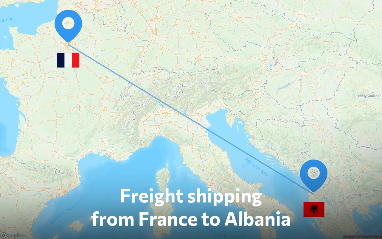 Shipping route from France to Albania