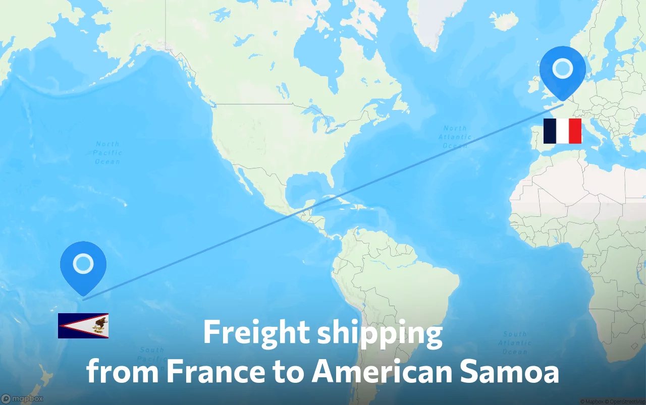 Shipping route from France to American Samoa