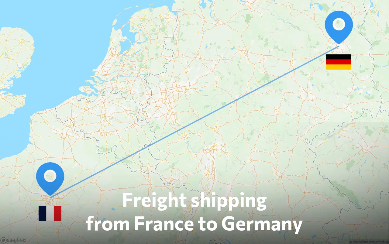 Shipping route from France to Germany