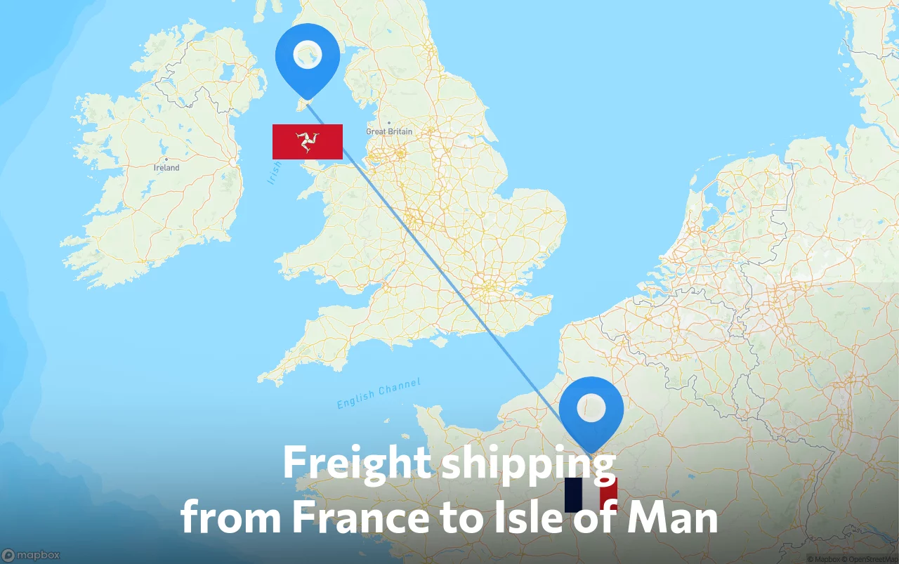 Shipping route from France to Isle of Man