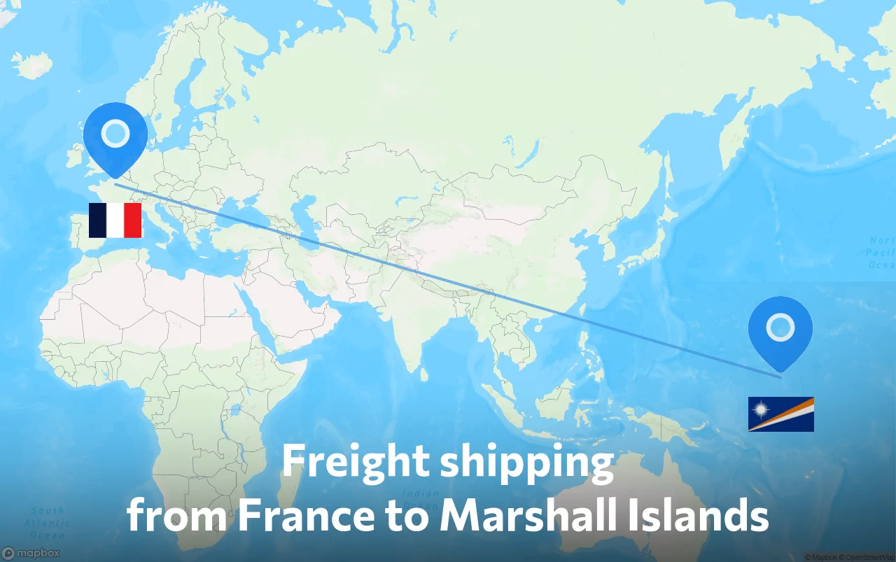 Shipping route from France to Marshall Islands