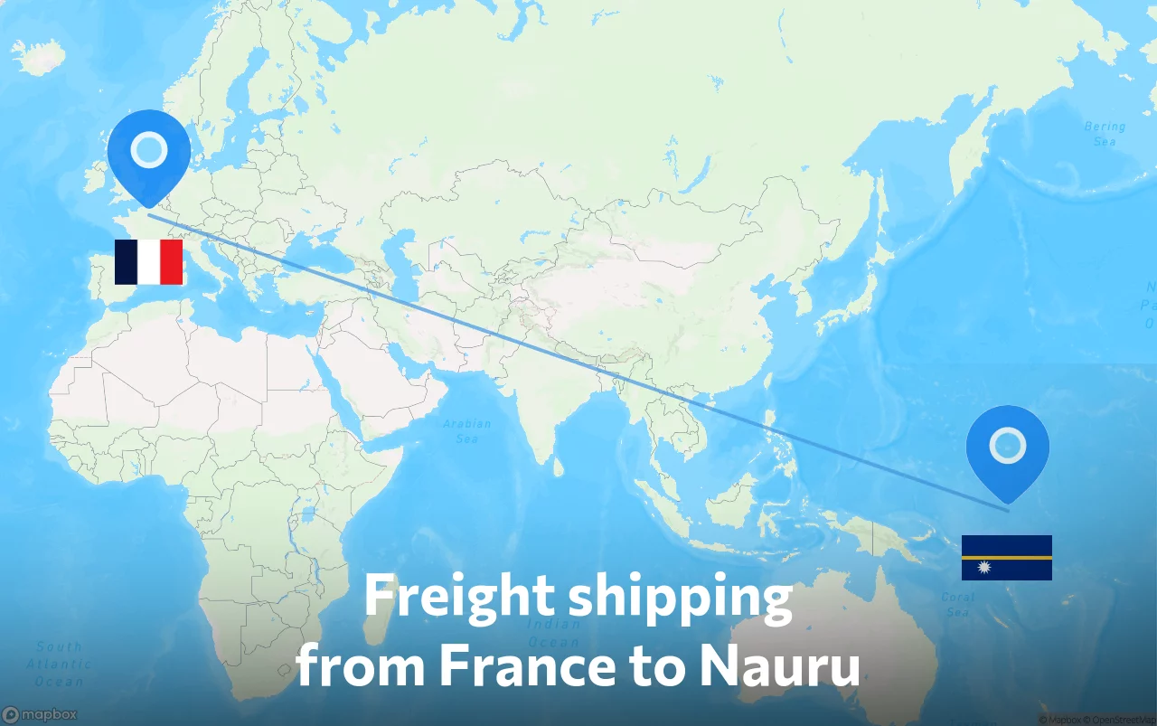Shipping route from France to Nauru