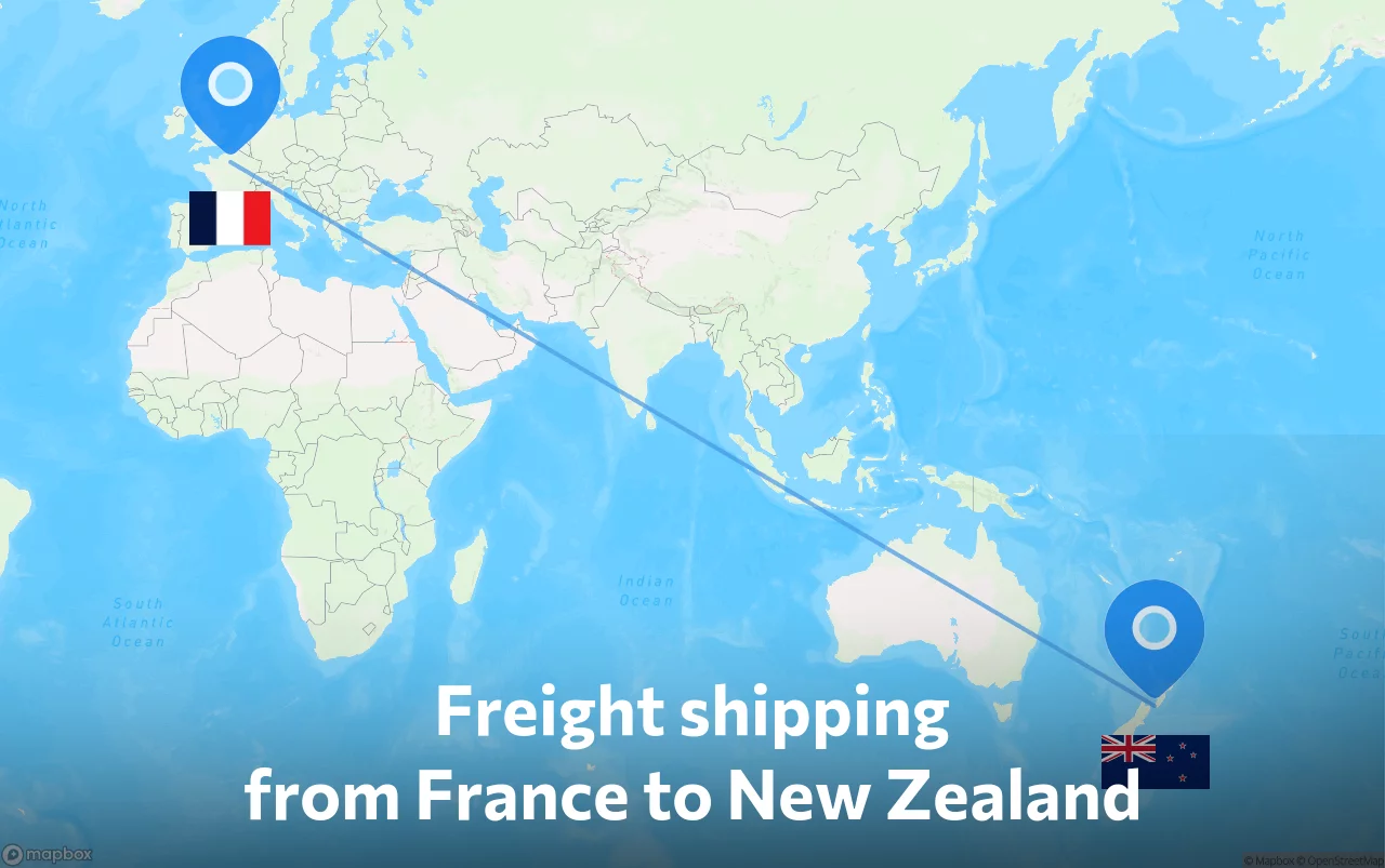 Shipping route from France to New Zealand