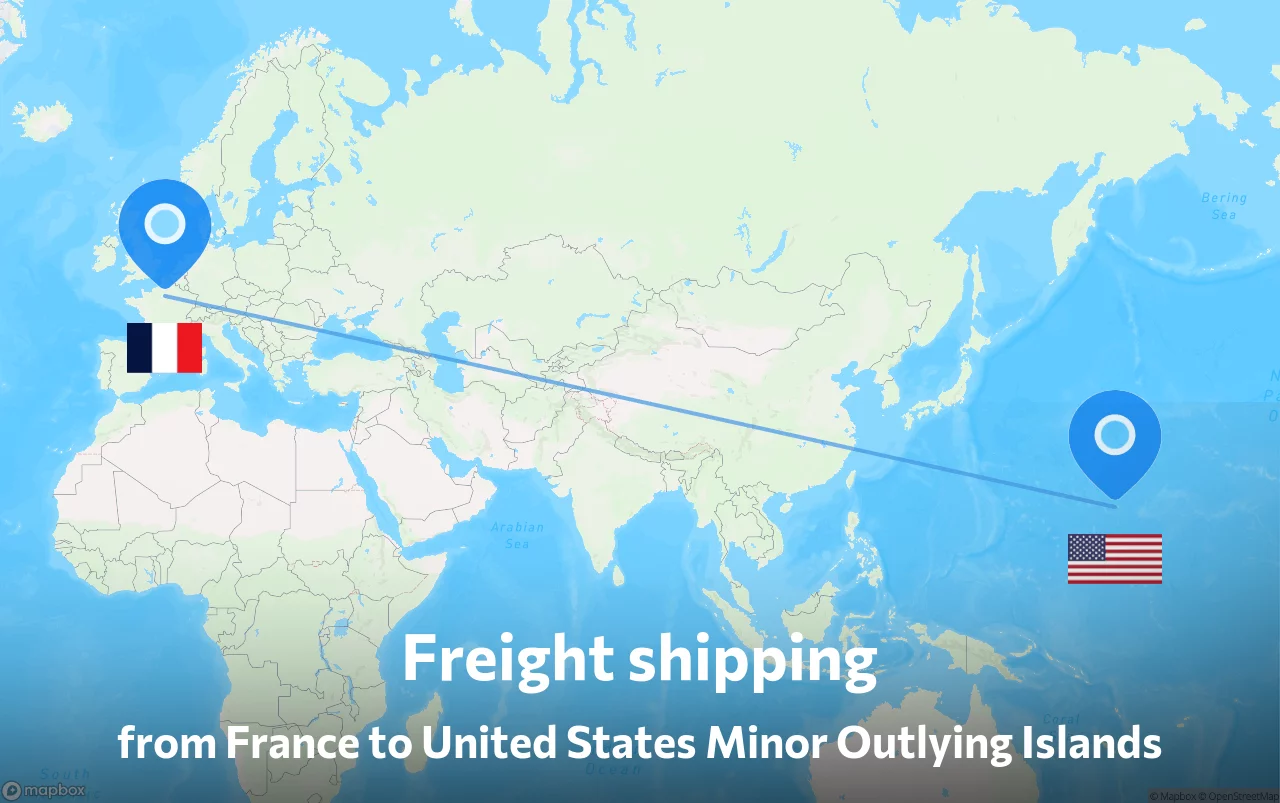 Shipping route from France to United States Minor Outlying Islands