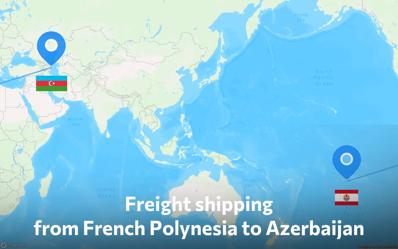 Shipping route from French Polynesia to Azerbaijan