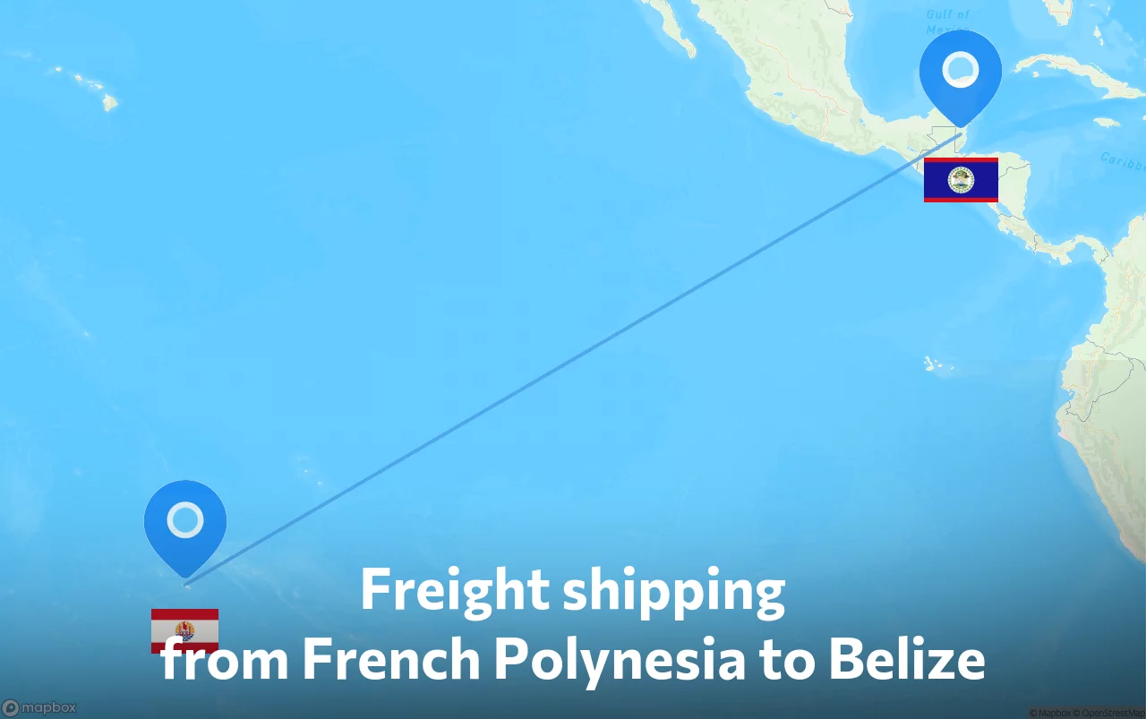 Shipping route from French Polynesia to Belize