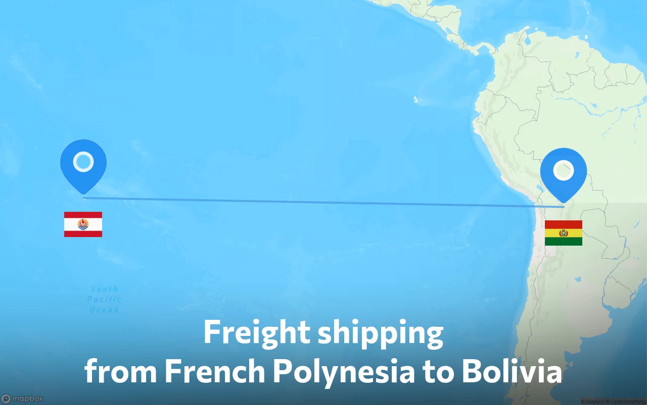 Shipping route from French Polynesia to Bolivia