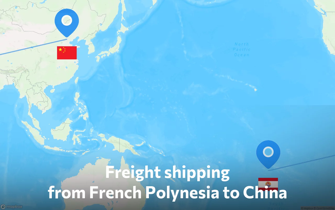 Shipping route from French Polynesia to China