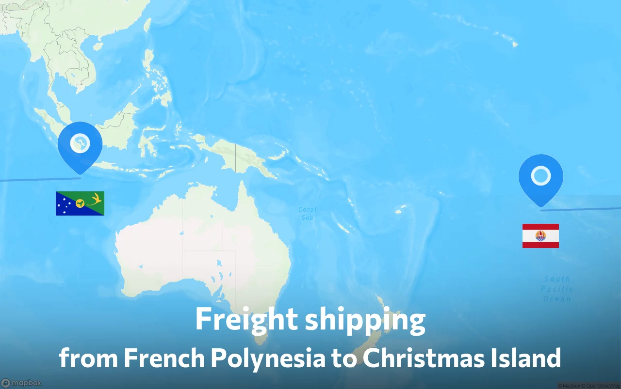 Shipping route from French Polynesia to Christmas Island