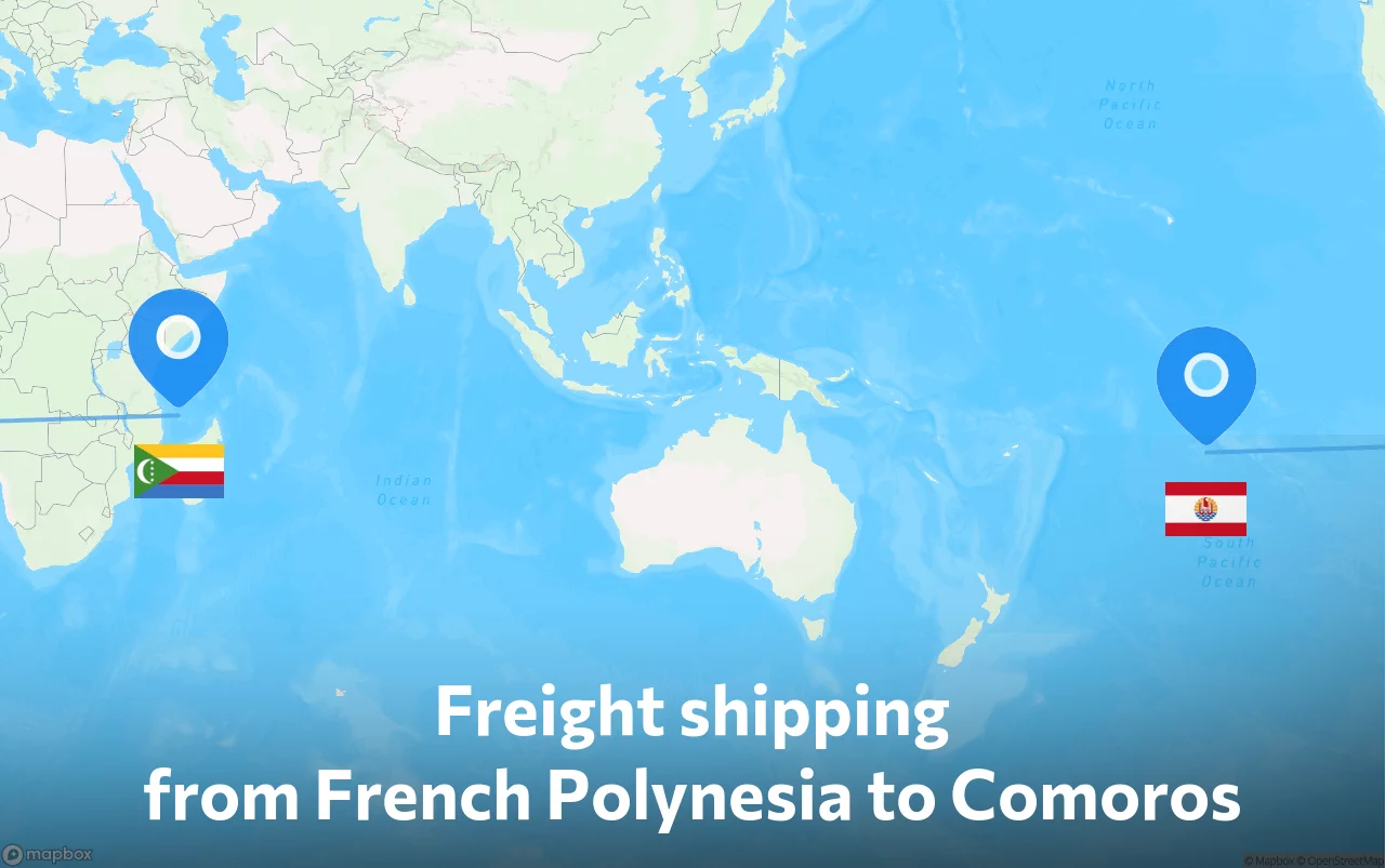 Shipping route from French Polynesia to Comoros