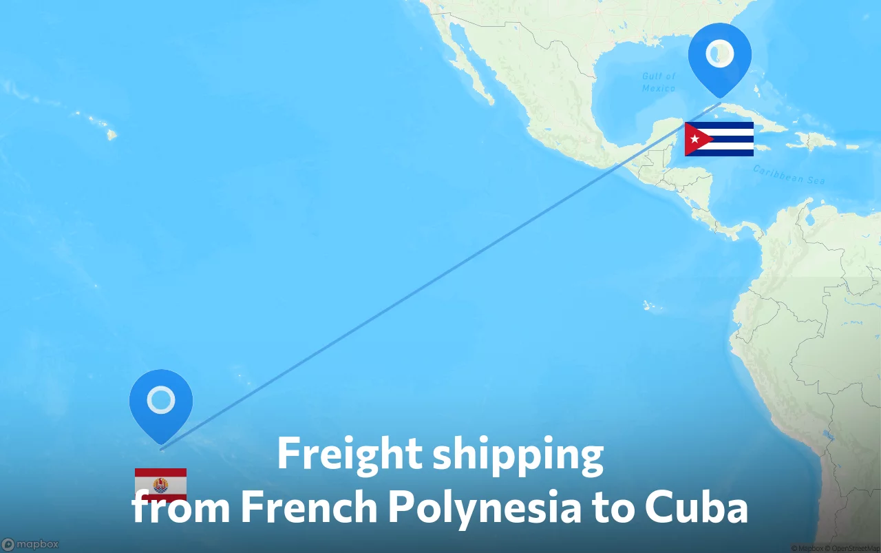 Shipping route from French Polynesia to Cuba