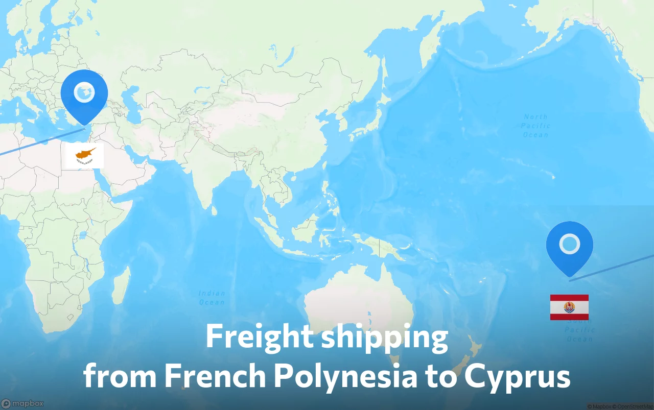Shipping route from French Polynesia to Cyprus