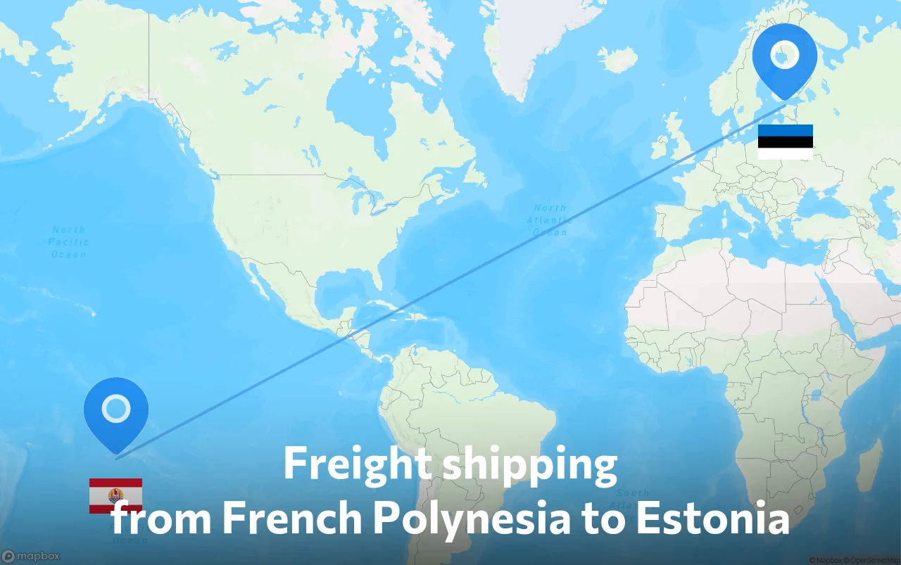Shipping route from French Polynesia to Estonia