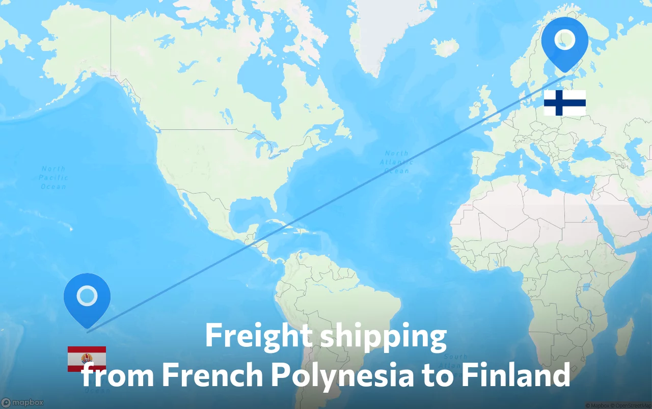 Shipping route from French Polynesia to Finland