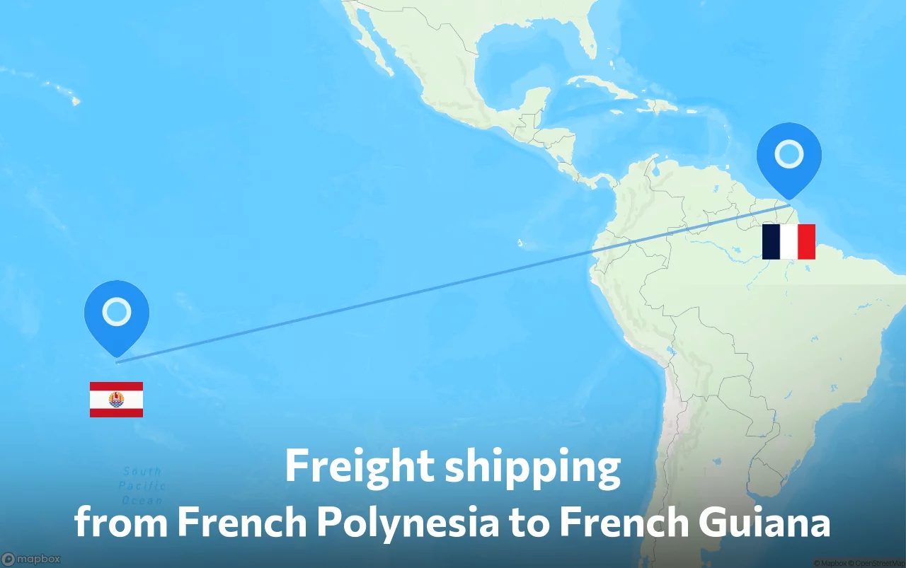 Shipping route from French Polynesia to French Guiana
