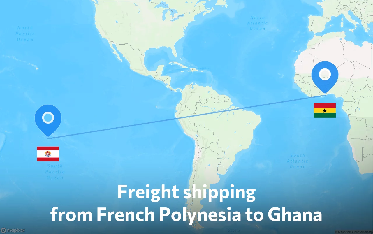 Shipping route from French Polynesia to Ghana