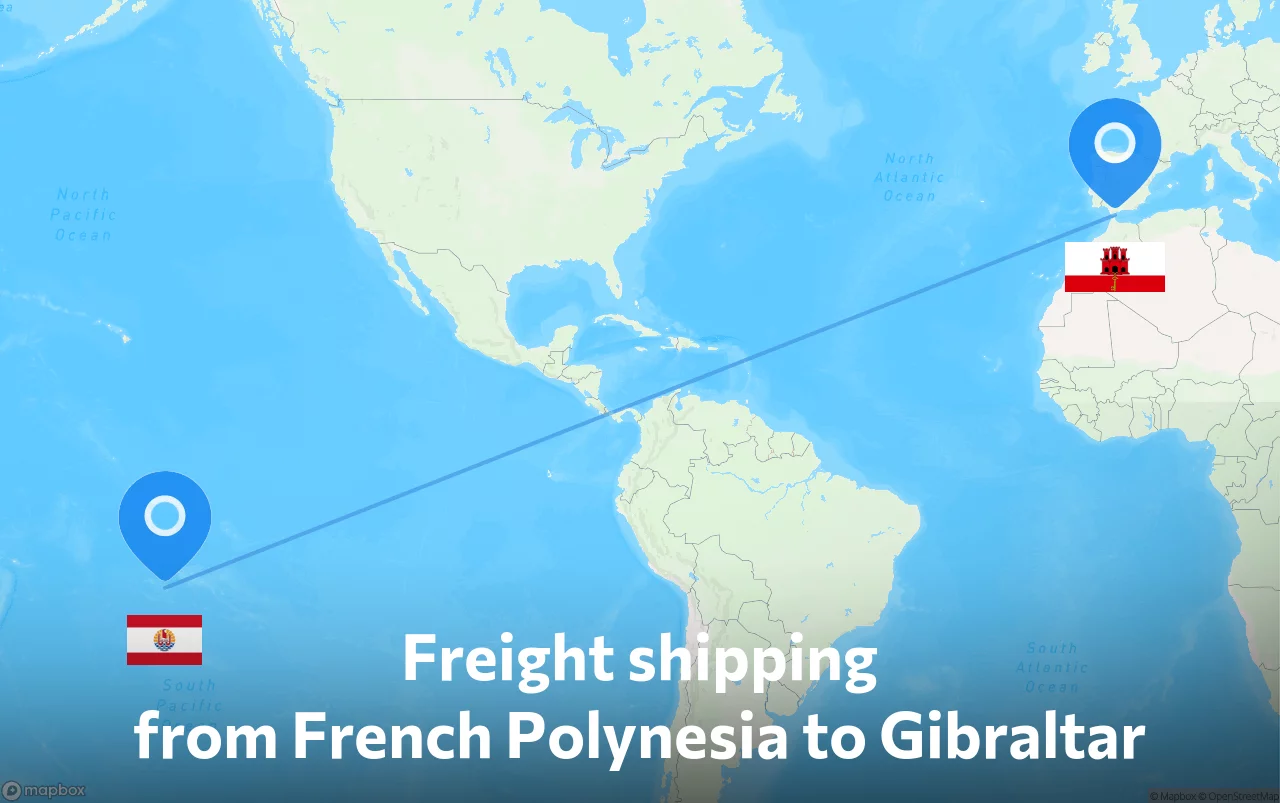 Shipping route from French Polynesia to Gibraltar