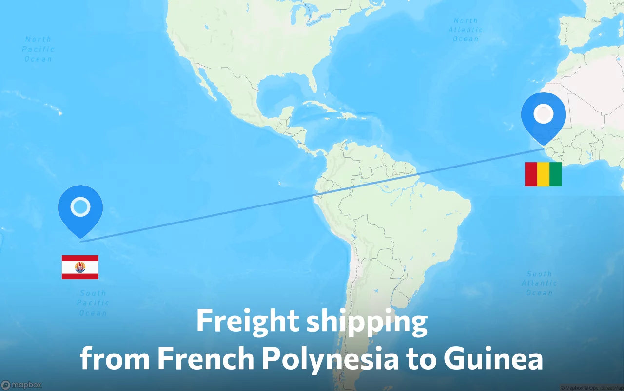 Shipping route from French Polynesia to Guinea