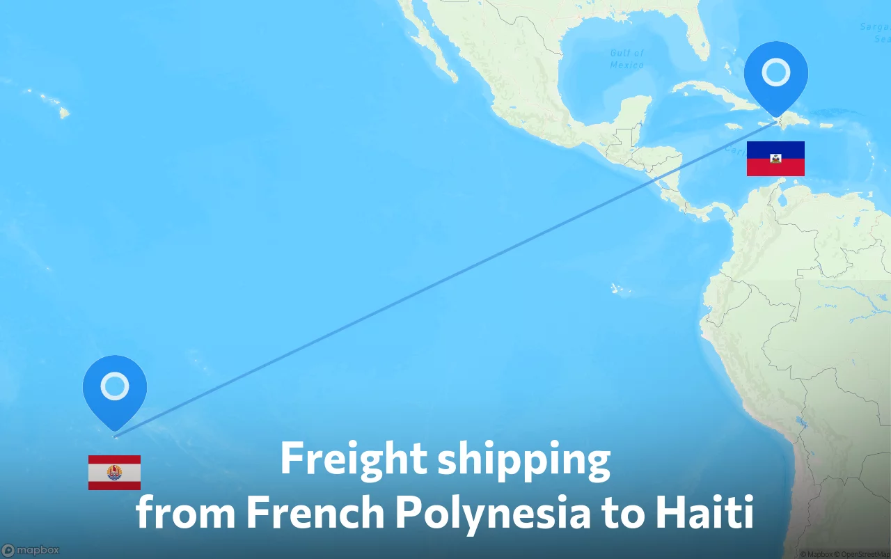 Shipping route from French Polynesia to Haiti