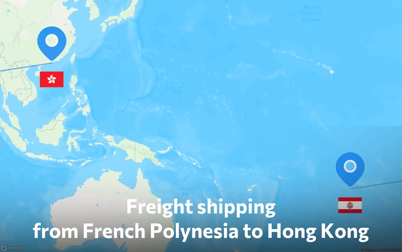 Shipping route from French Polynesia to Hong Kong