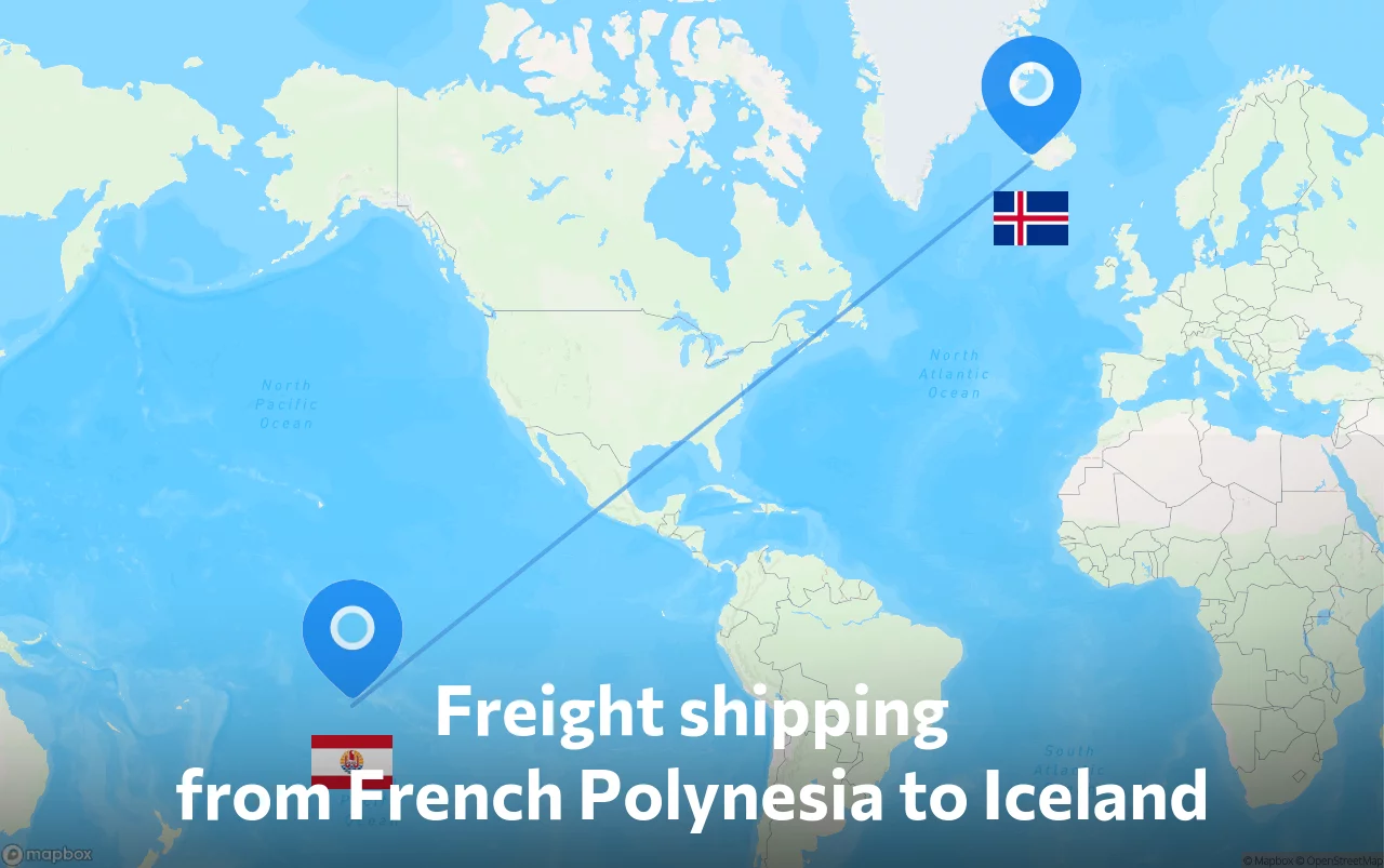 Shipping route from French Polynesia to Iceland
