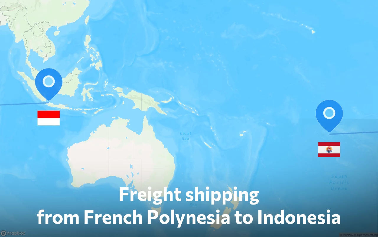 Shipping route from French Polynesia to Indonesia