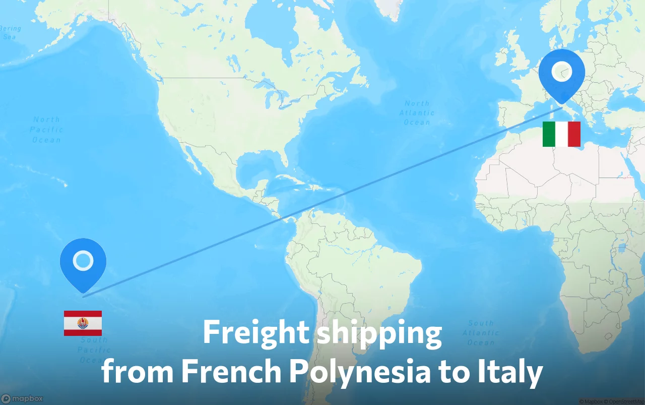 Shipping route from French Polynesia to Italy