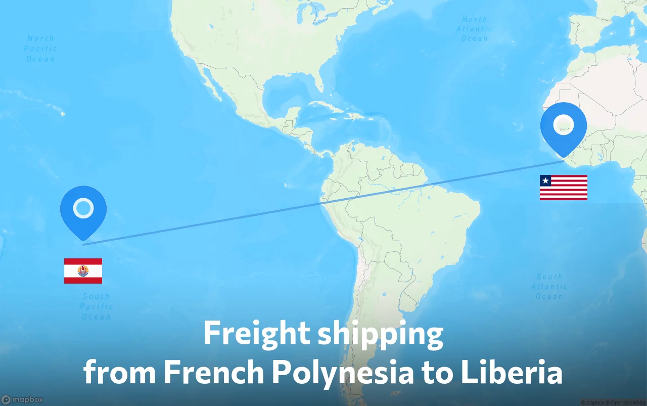 Shipping route from French Polynesia to Liberia