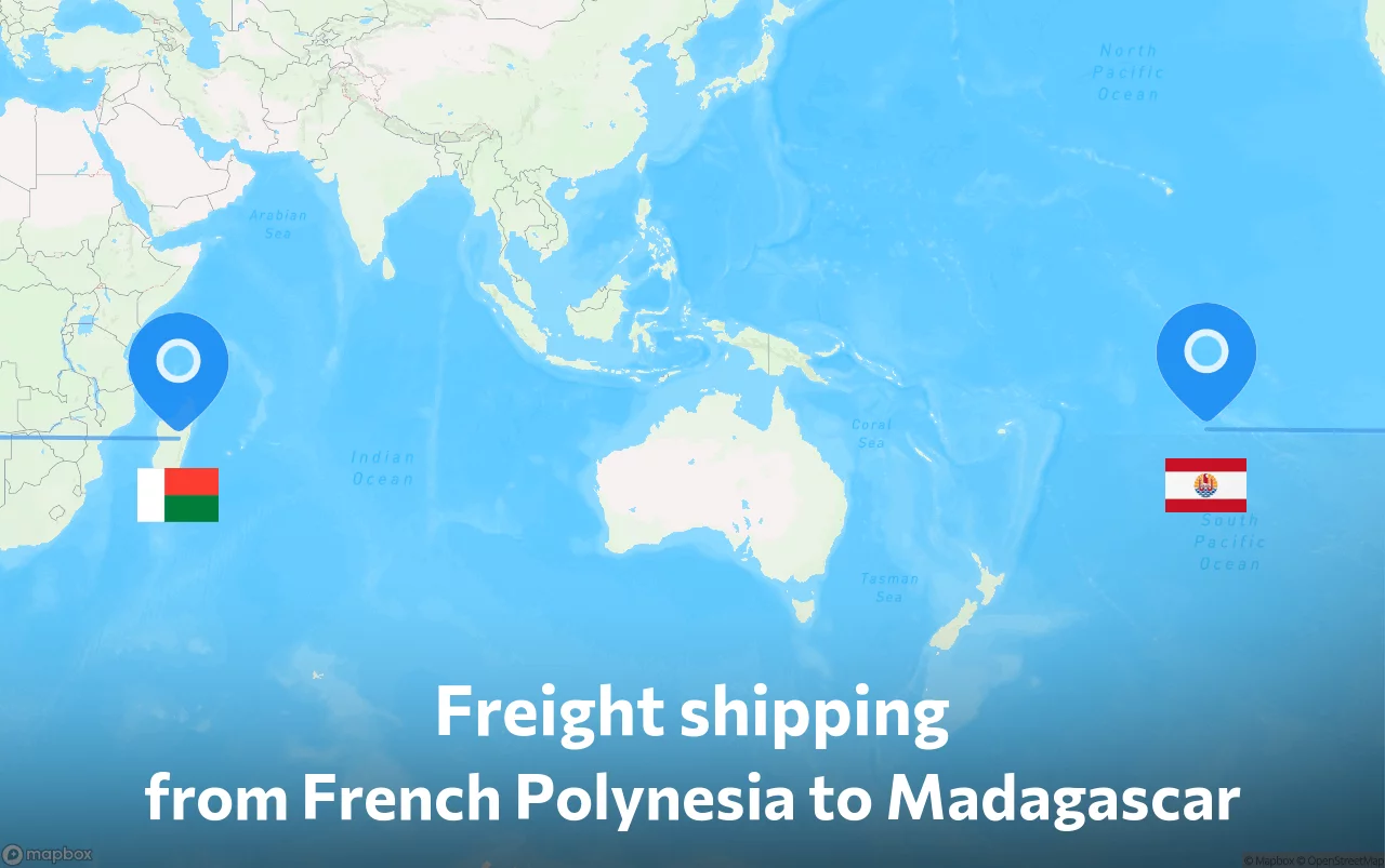 Shipping route from French Polynesia to Madagascar