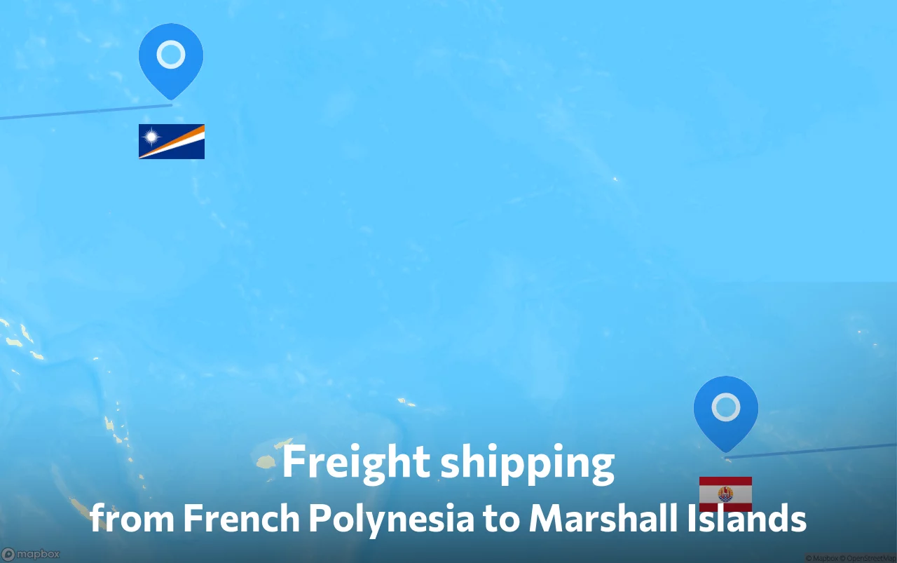 Shipping route from French Polynesia to Marshall Islands