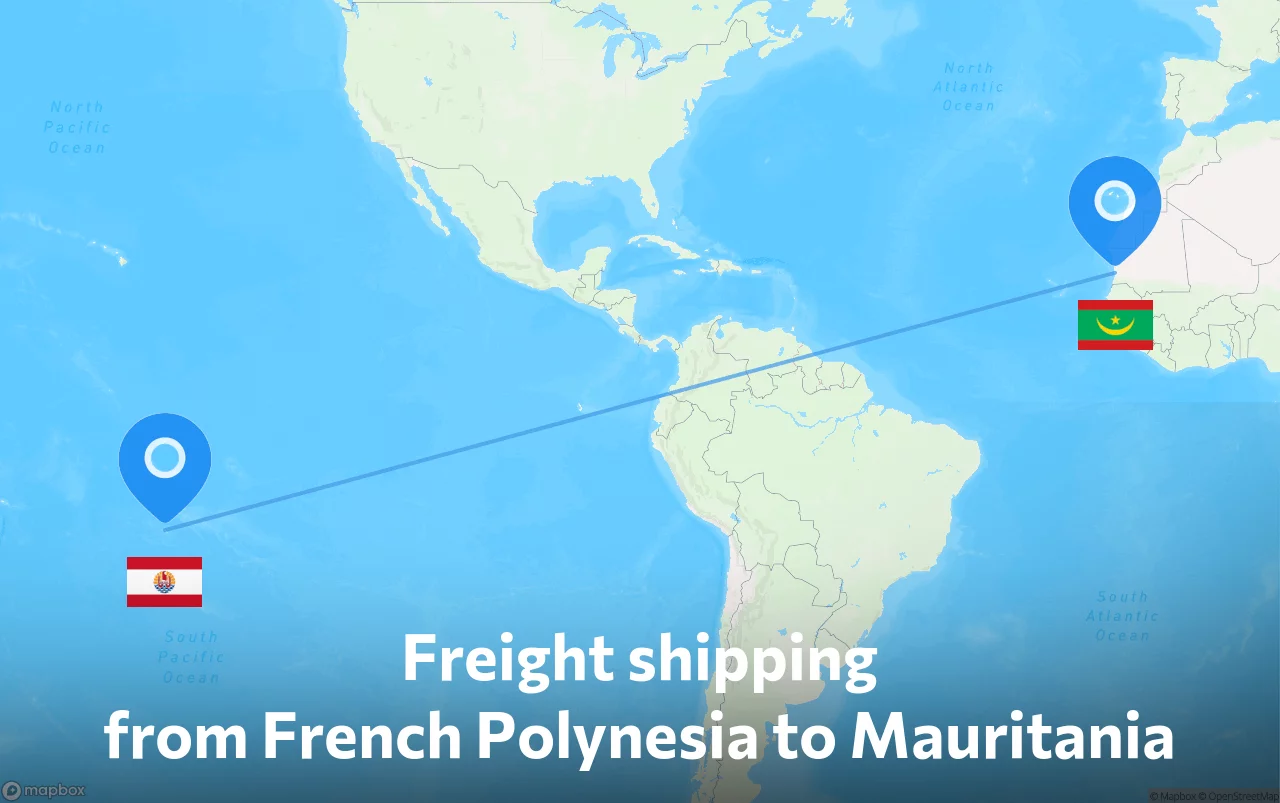 Shipping route from French Polynesia to Mauritania