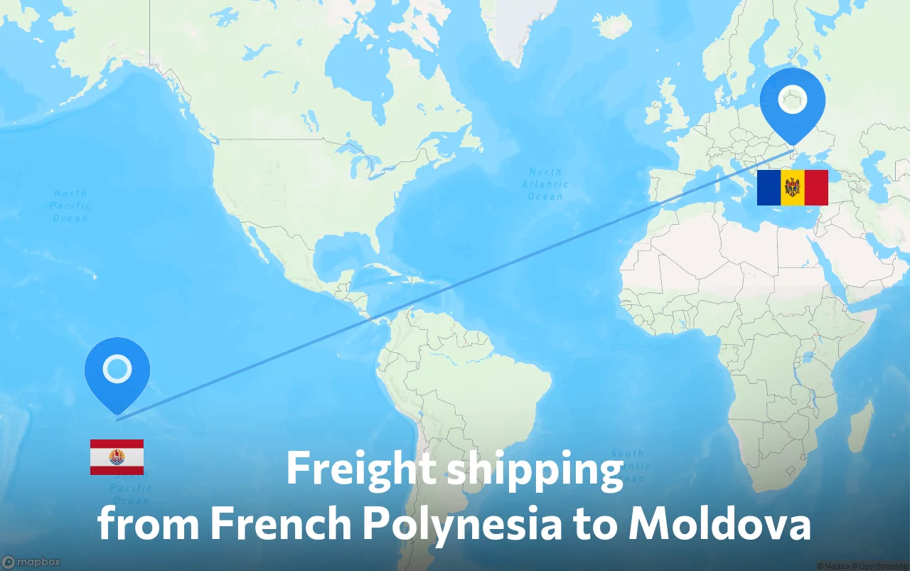 Shipping route from French Polynesia to Moldova