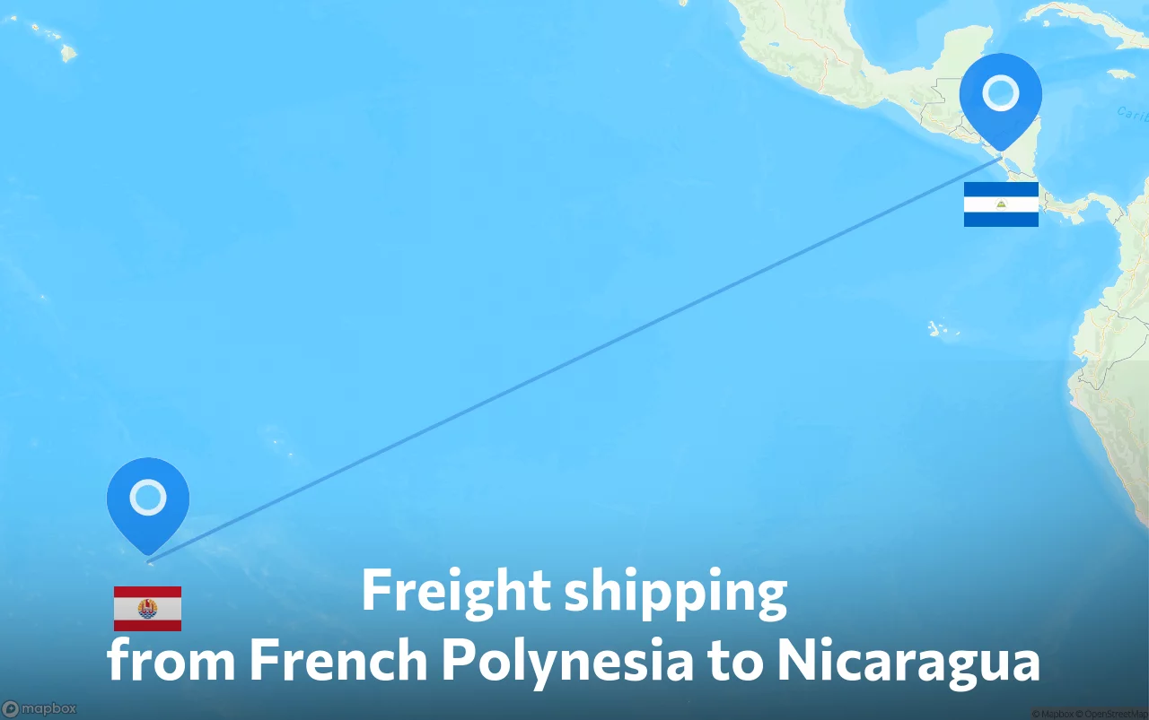 Shipping route from French Polynesia to Nicaragua