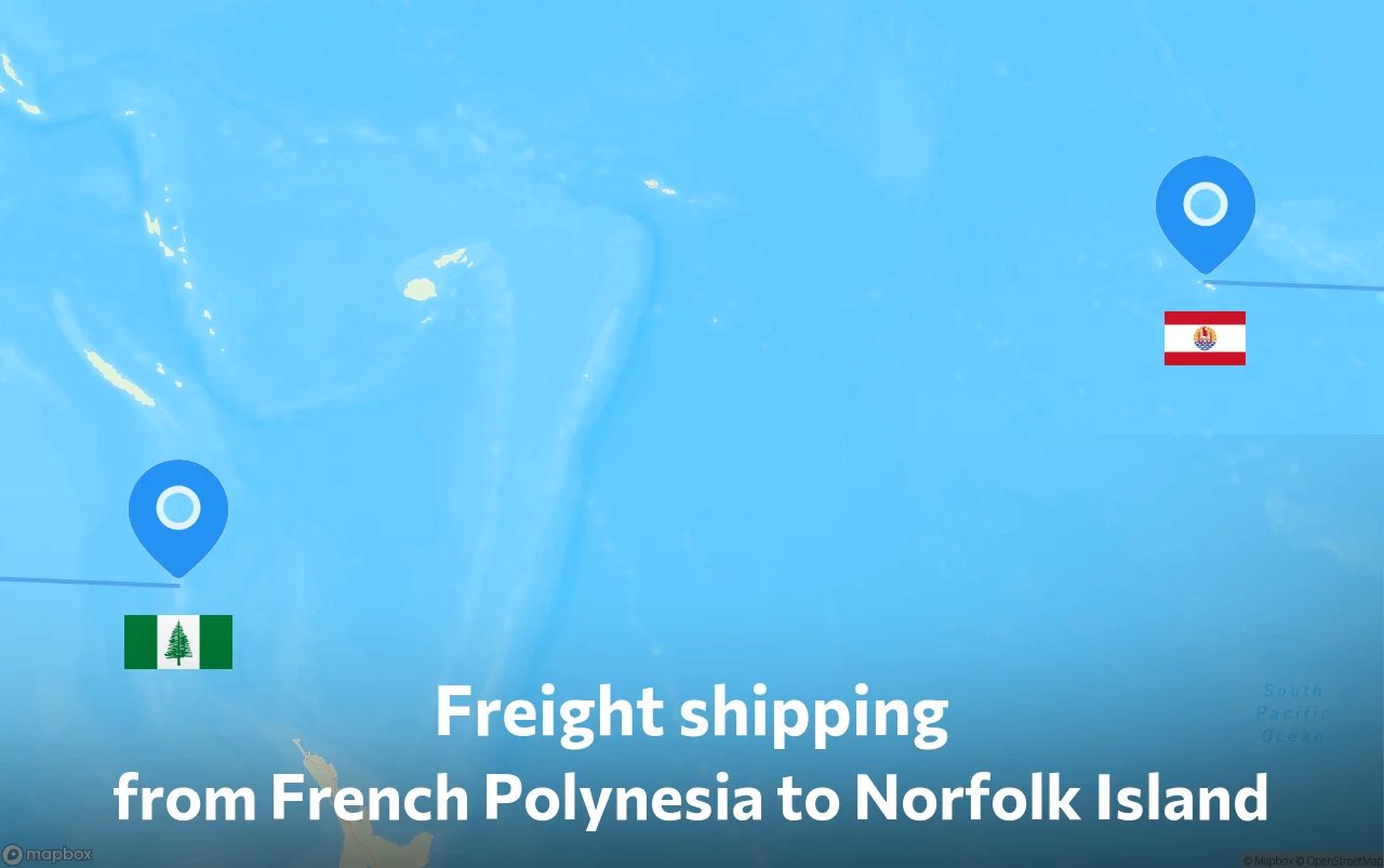 Shipping route from French Polynesia to Norfolk Island