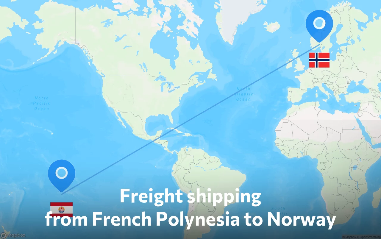Shipping route from French Polynesia to Norway