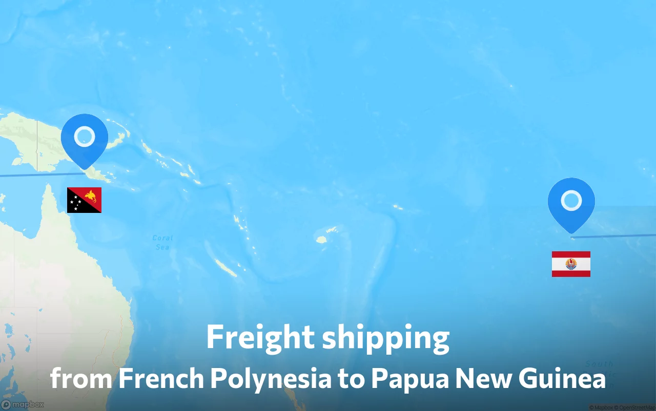 Shipping route from French Polynesia to Papua New Guinea