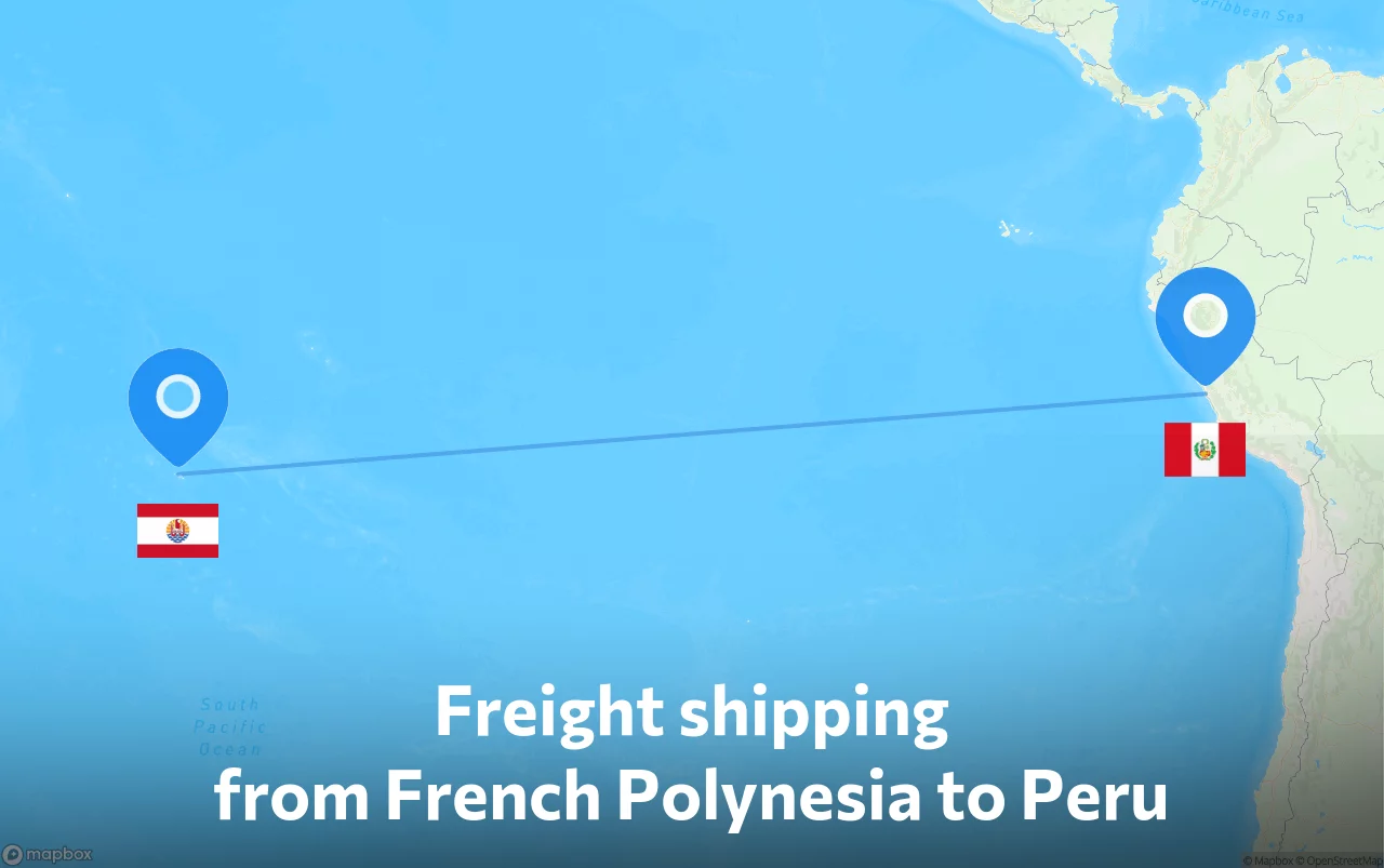 Shipping route from French Polynesia to Peru