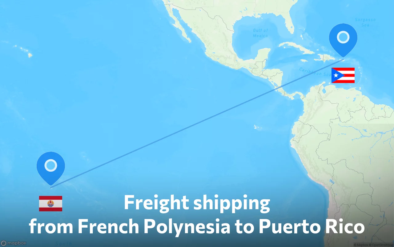 Shipping route from French Polynesia to Puerto Rico