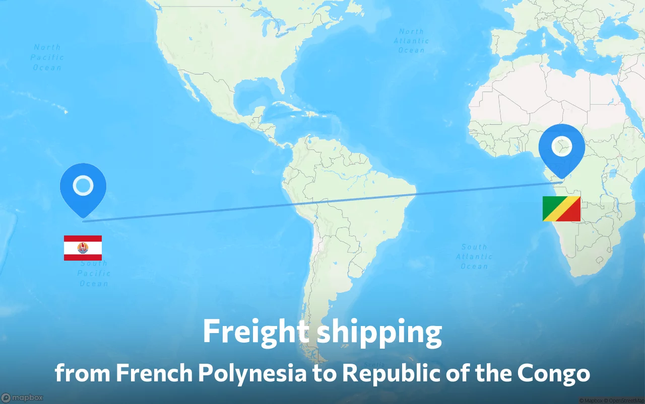 Shipping route from French Polynesia to Republic of the Congo