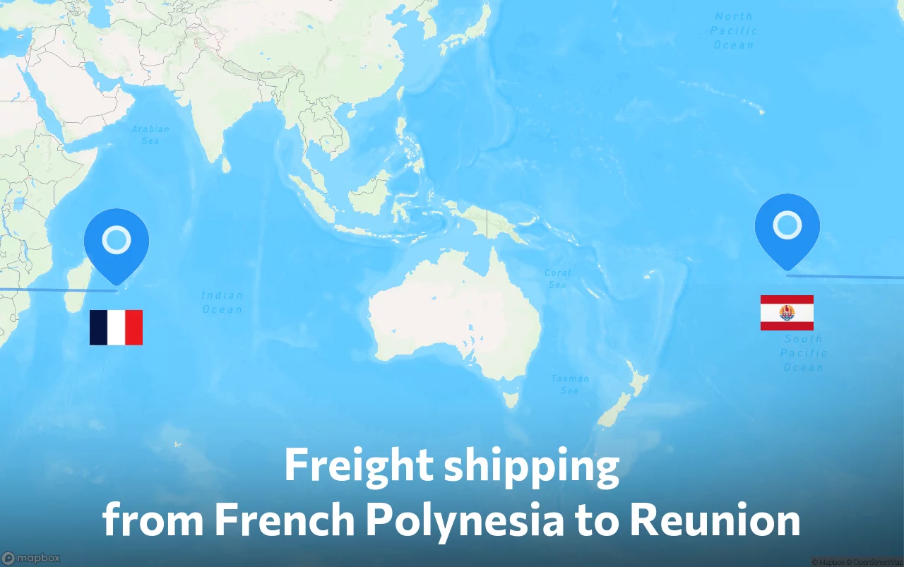 Shipping route from French Polynesia to Reunion