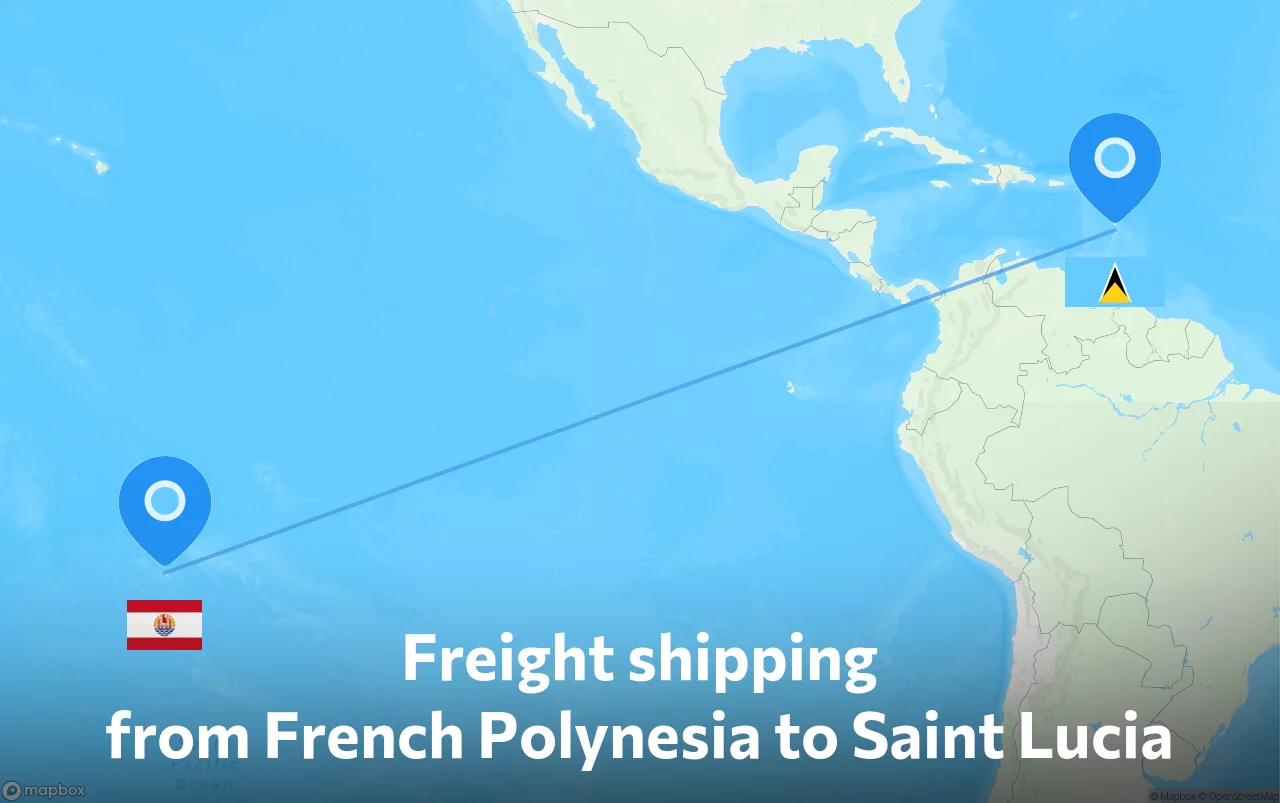 Shipping route from French Polynesia to Saint Lucia