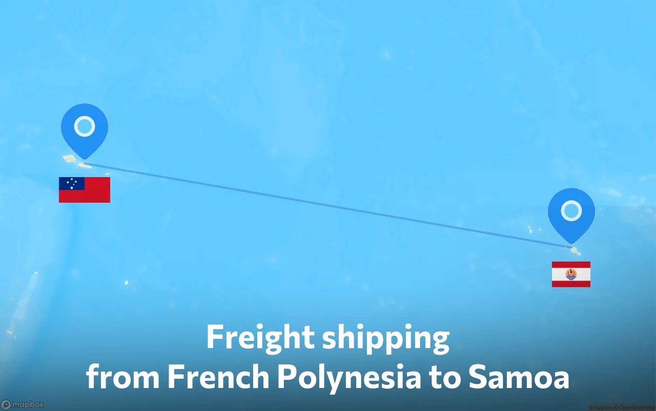 Shipping route from French Polynesia to Samoa