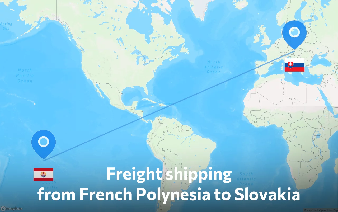 Shipping route from French Polynesia to Slovakia