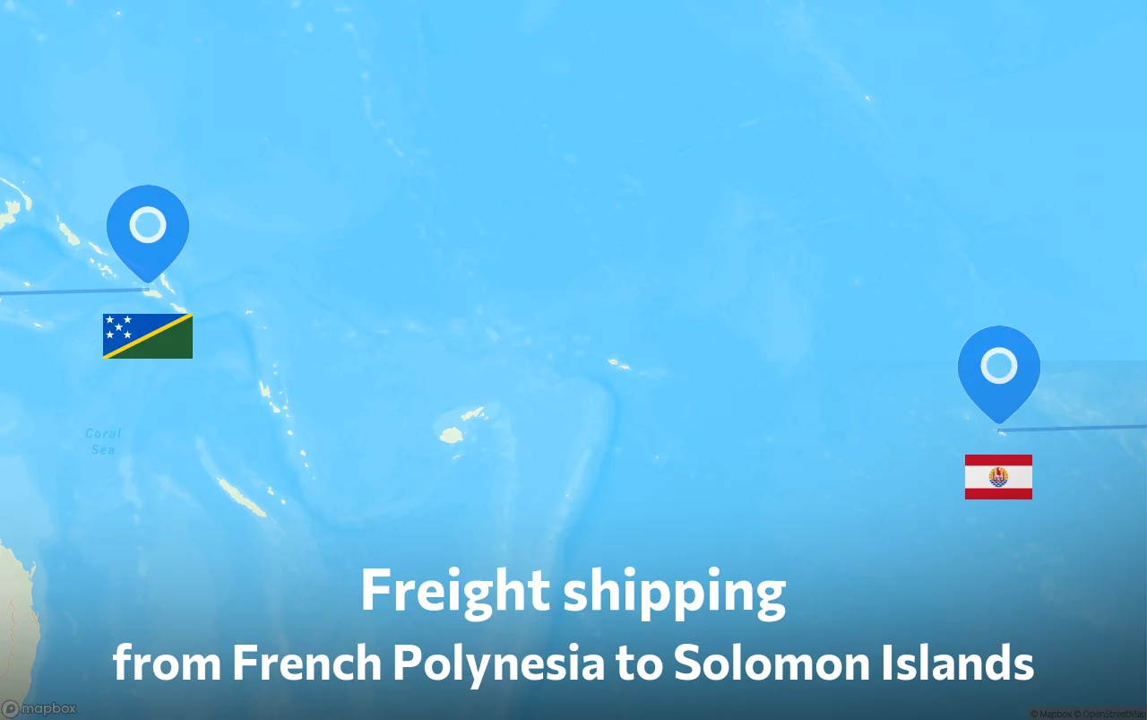 Shipping route from French Polynesia to Solomon Islands