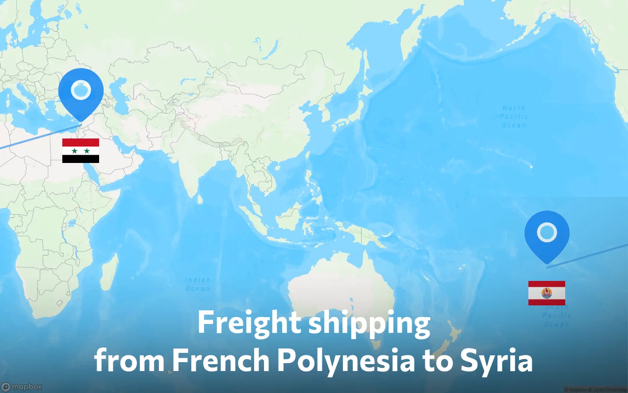 Shipping route from French Polynesia to Syria