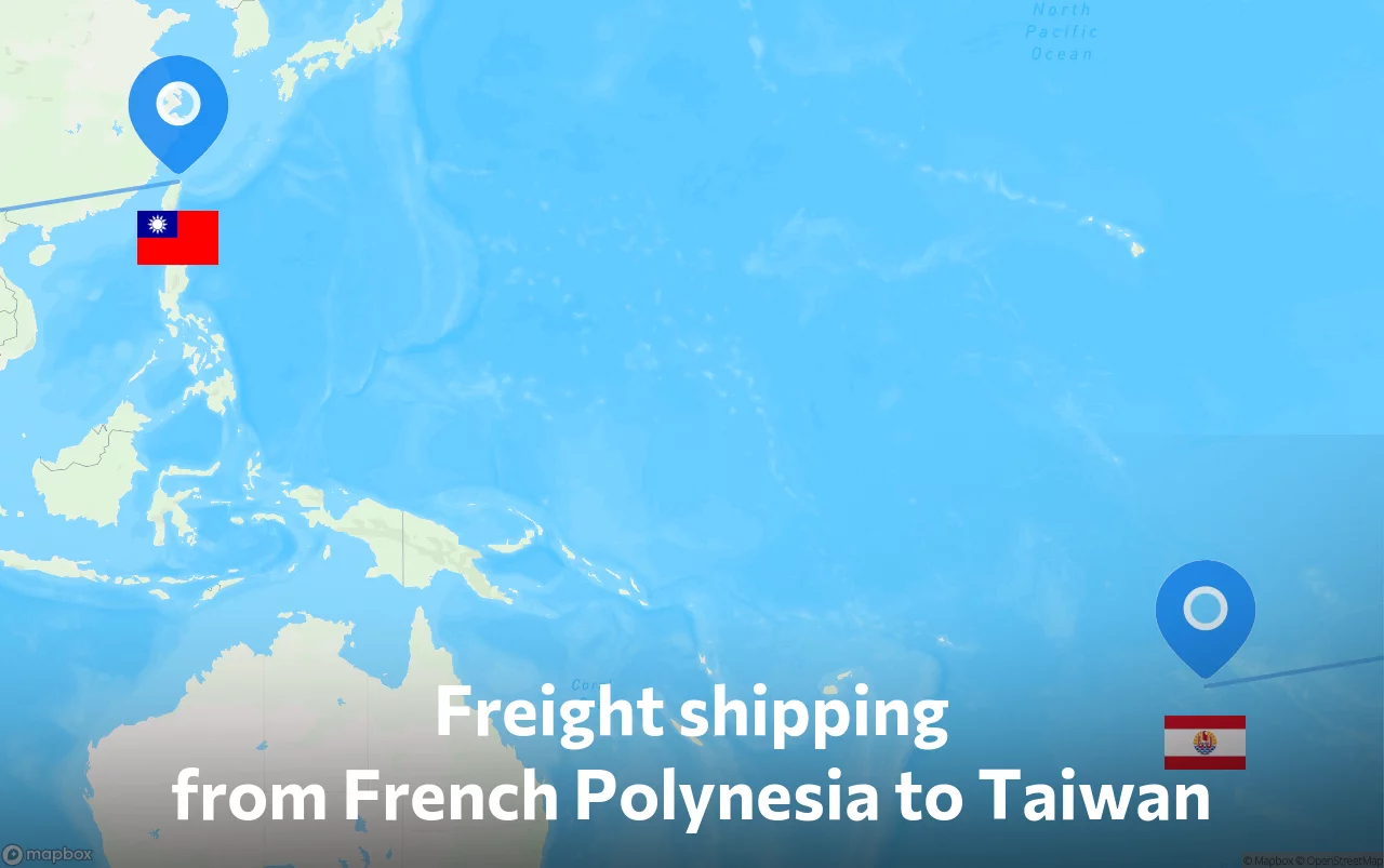 Shipping route from French Polynesia to Taiwan