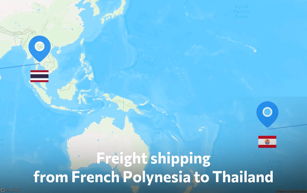 Shipping route from French Polynesia to Thailand