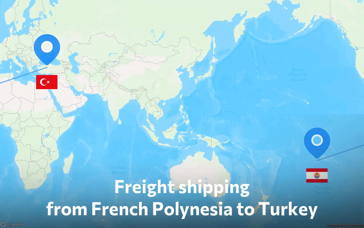 Shipping route from French Polynesia to Turkey
