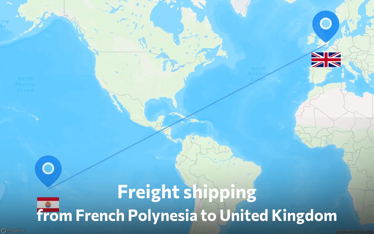 Shipping route from French Polynesia to United Kingdom