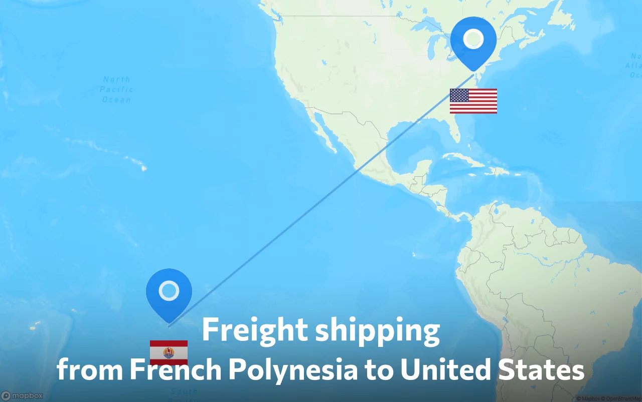 Shipping route from French Polynesia to United States